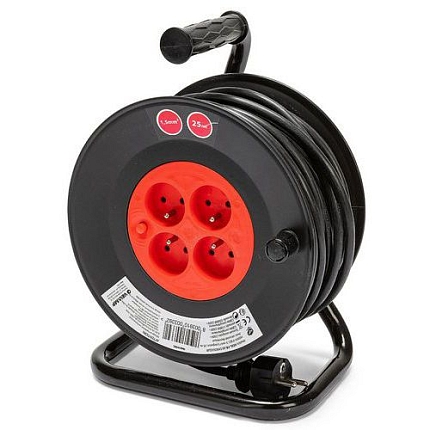 Prodlužovací kabel na bubnu Velamp, 4 zásuvky, 25 m
