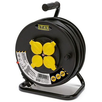 Prodlužovací kabel na bubnu Stak IP44, 4 zásuvky, 40 m