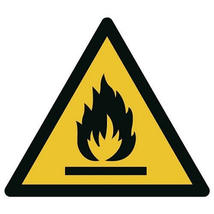 Výstražná značka – „Nebezpečí výbuchu hořlavých materiálů“ – pevná