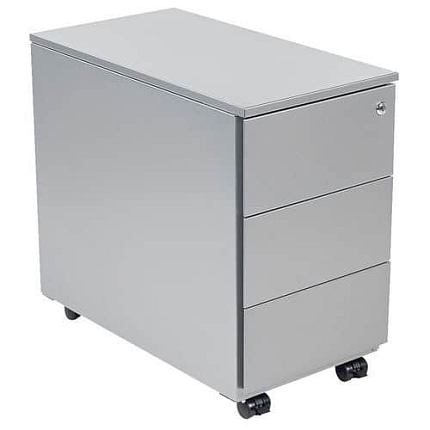 Mobilní kontejner Lugnos, šedý, 3 zásuvky