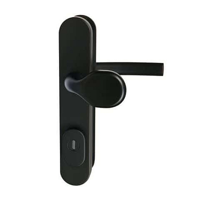 Hliníkové bezpečnostní kování R701, madlo/klika s překrytím vložky, ZB.90, TB3, černá