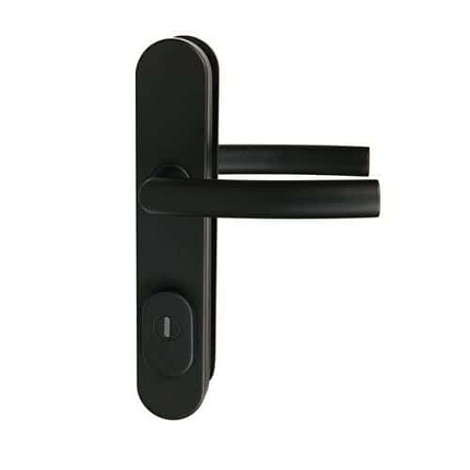 Hliníkové bezpečnostní kování R711, klika/klika s překrytím vložky, ZB.90, TB3, černá