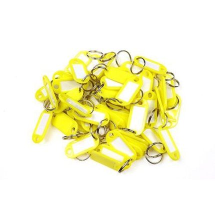 Jmenovka na klíče s kroužkem, žlutá
