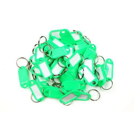 Jmenovka na klíče s kroužkem, zelená