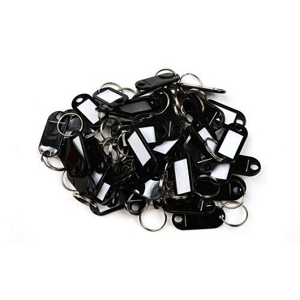 Jmenovka na klíče s kroužkem, černá