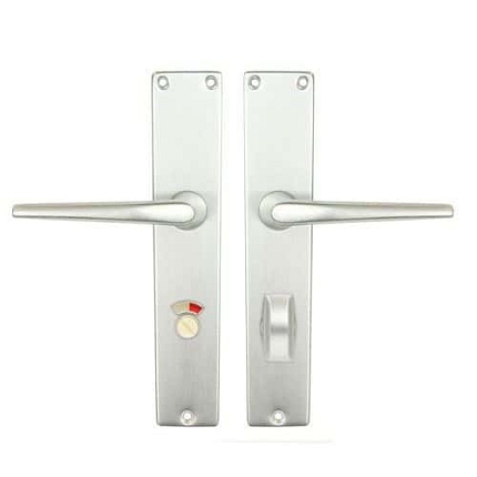 Hliníkové kování ERIKAC, WC, klika/klika, stříbrný elox