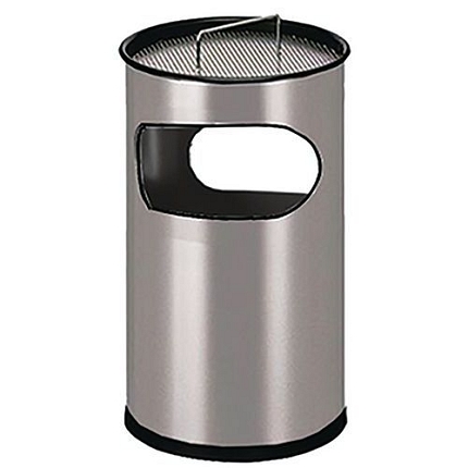 Kovový venkovní odpadkový koš Manutan Stream s popelníkem, objem 30 l