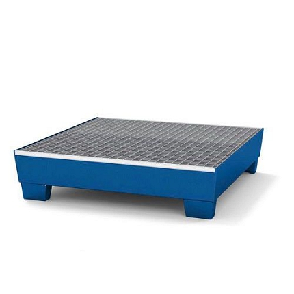 Ocelové záchytné vany s roštem, pro 4 sudy