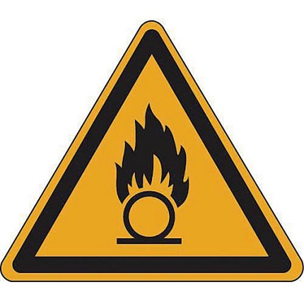 Výstražná tabulka Manutan Expert - Výstraha před látkami podporujícími hoření, hliník, 200 mm