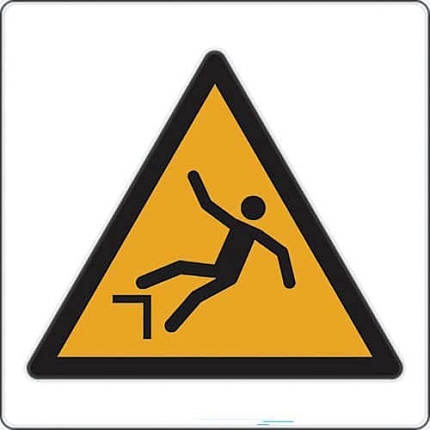 Výstražná tabulka Manutan Expert - Nebezpečí pádu, hliník, 300 mm