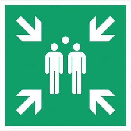 Bezpečnostní tabulka Manutan Expert - Shromaždiště, samolepicí fólie, 120 mm