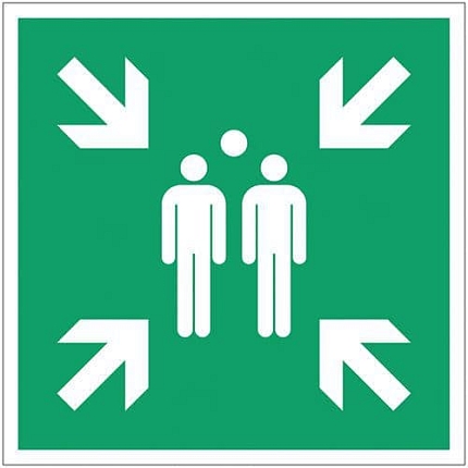 Bezpečnostní tabulka Manutan Expert - Shromaždiště, samolepicí fólie, 200 mm