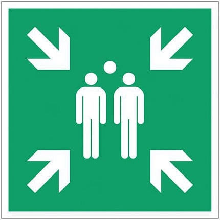 Bezpečnostní tabulka Manutan Expert - Shromaždiště, hliník, 120 mm