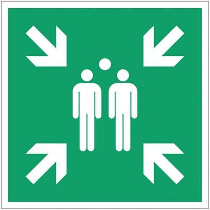 Bezpečnostní tabulka Manutan Expert - Shromaždiště, hliník, 350 mm