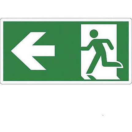 Bezpečnostní tabulka Manutan Expert - Únikový východ vlevo, samolepicí fólie, 250 x 125 mm