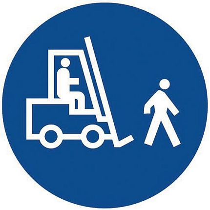 Příkazové značení Manutan Expert - Pozor vysokozdvižný vozík, hliník, 350 mm