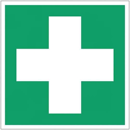 Bezpečnostní tabulka Manutan Expert - První pomoc, samolepicí fólie, 200 mm