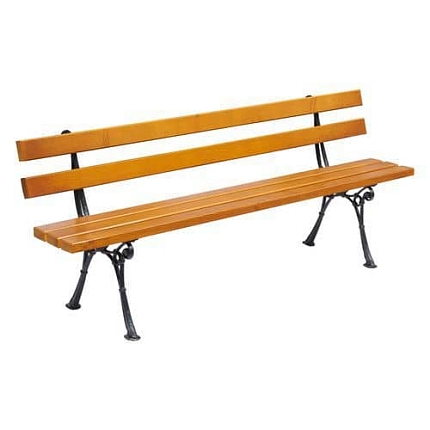 Parková lavička Oriental s opěradlem, rustikální dub