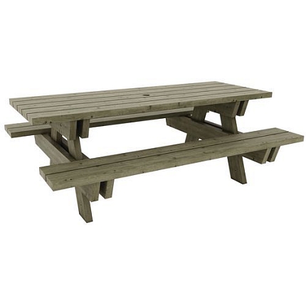 Piknikový stůl Manutan Expert Borovice, šířka 200 cm
