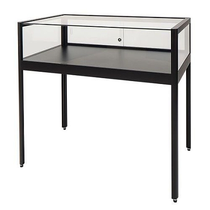 Skleněné stolové vitríny Manutan, 100 x 60 x 92 cm