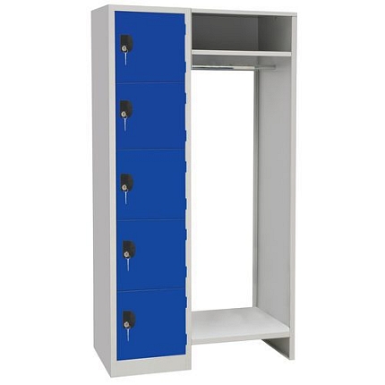 Kovové šatní sestavy Manutan Ethan, 5 boxů