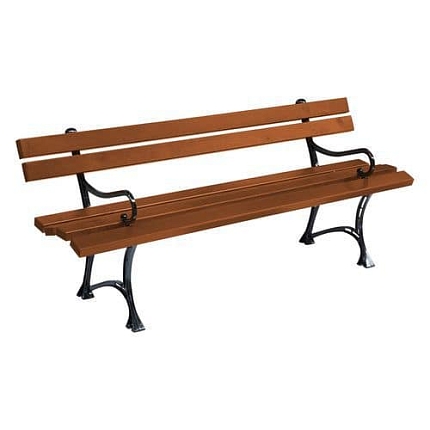 Parková lavička Beauty s opěradlem a područkami, ořech