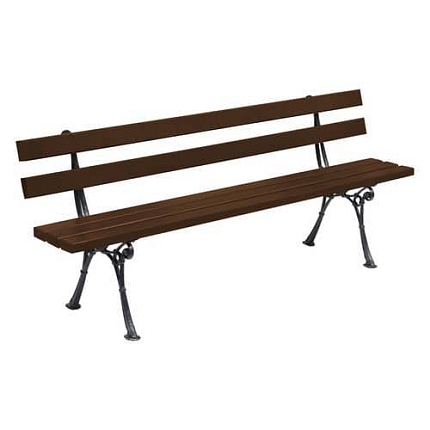 Parková lavička Oriental s opěradlem, palisandr