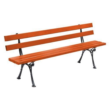 Parková lavička Oriental s opěradlem, mahagon