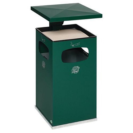 Kovové venkovní odpadkové koše Manutan s popelníkem, objem 72 l