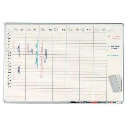 Keramická plánovací tabule ekoTAB 100 x 70 cm, týden