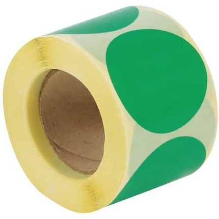 Samolepicí značkovací kolečka Manutan Expert, zelená, průměr 50 mm, 500 ks na roli