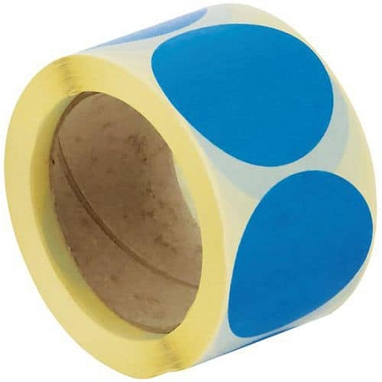 Samolepicí značkovací kolečka Manutan Expert, modrá, průměr 60 mm, 500 ks na roli