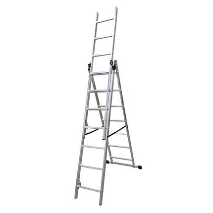 Výsuvný hliníkový žebřík Basic, 3 x 7 příček