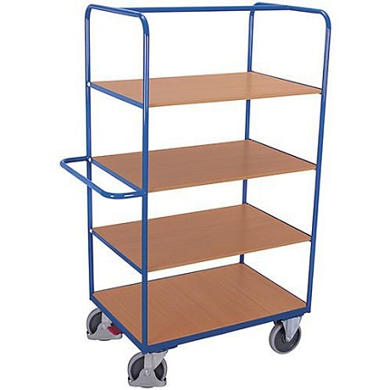 Policový vozík se skládacími policemi, 4 police, 140 x 80 x 189 cm, modrý