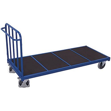 Plošinový vozík s protiskluzovým povrchem, termoplastická kola, 147,5 x 90 x 110,5 cm, modrý