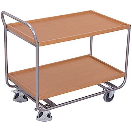 Hliníkový policový vozík, do 200 kg, 2 police, 97 x 109 x 60 cm