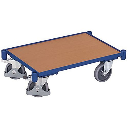 Transportní plošina, do 250 kg, 10mm hrana, 67,5 x 41,5 x 20,5 cm, modrá