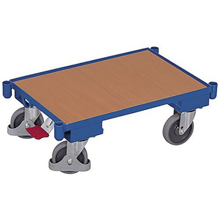 Transportní plošina, do 250 kg, 10mm hrana, 67,5 x 41,5 x 23,5 cm, modrá