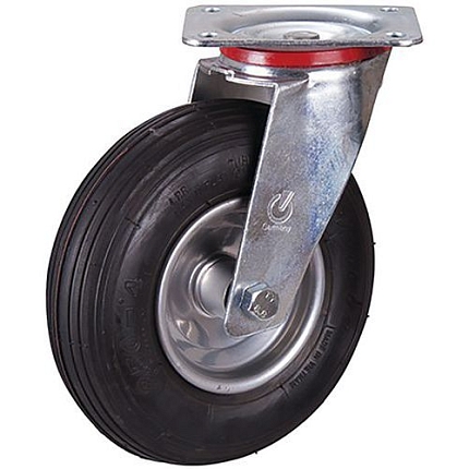 Nafukovací pojezdové kolo s přírubou, 230 x 65 mm, válečkové ložisko, otočné