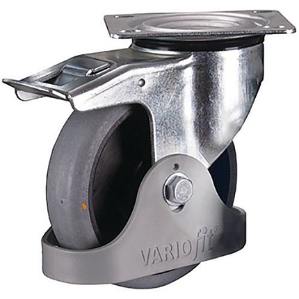 Termoplastické pojezdové kolo s přírubou ESD, 160 x 40 mm, kuličkové ložisko, otočné s brzdou