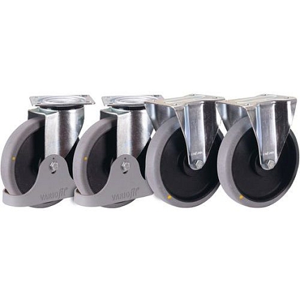 Sada 2 pevných a 2 otočných kol, termoplastická ESD, 200 x 40 mm