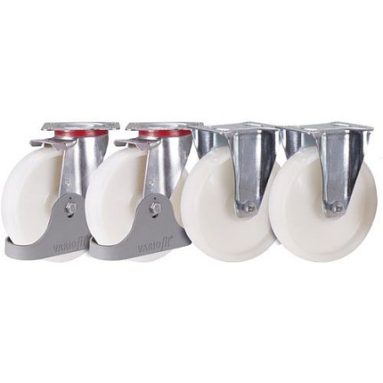 Sada 2 pevných a 2 otočných kol, polyamidová, 150 x 40 mm