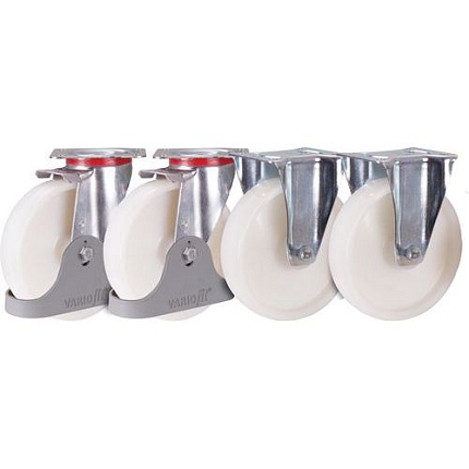 Sada 2 pevných a 2 otočných kol, polyamidová, 200 x 50 mm