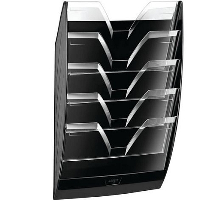 Nástěnný držák dokumentů, černý