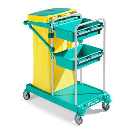 Úklidový vozík s policemi TTS