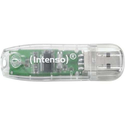 Flash disk Rainbow Line USB 2.0 Intenso, transparentní, 32 GB