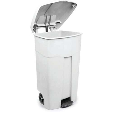 Mobilní kontejner 125 l s nožním pedálem bílý