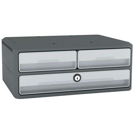 Zásuvkový modul CEP Moov'up, 3 zásuvky, šedá/bílá