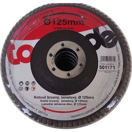 TOPTRADE kotouč brusný, lamelový, zrnitost 40, 115 x 22,2 x 2 mm