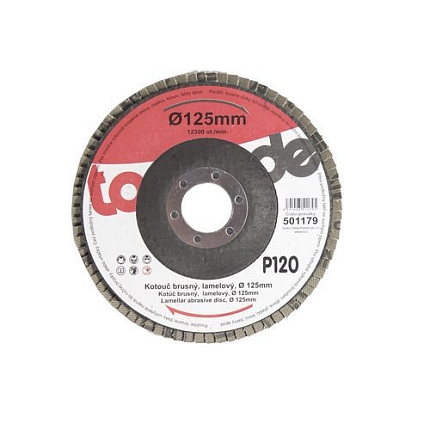 TOPTRADE kotouč brusný, lamelový, zrnitost 120, 125 x 22,2 x 2 mm